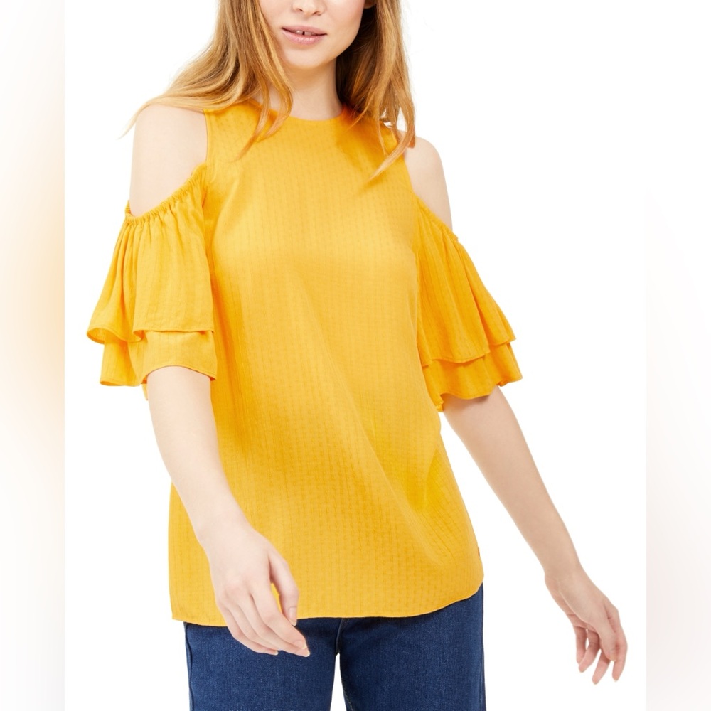 MICHAEL Michael Kors Sunflower Cold Shoulder Blouse